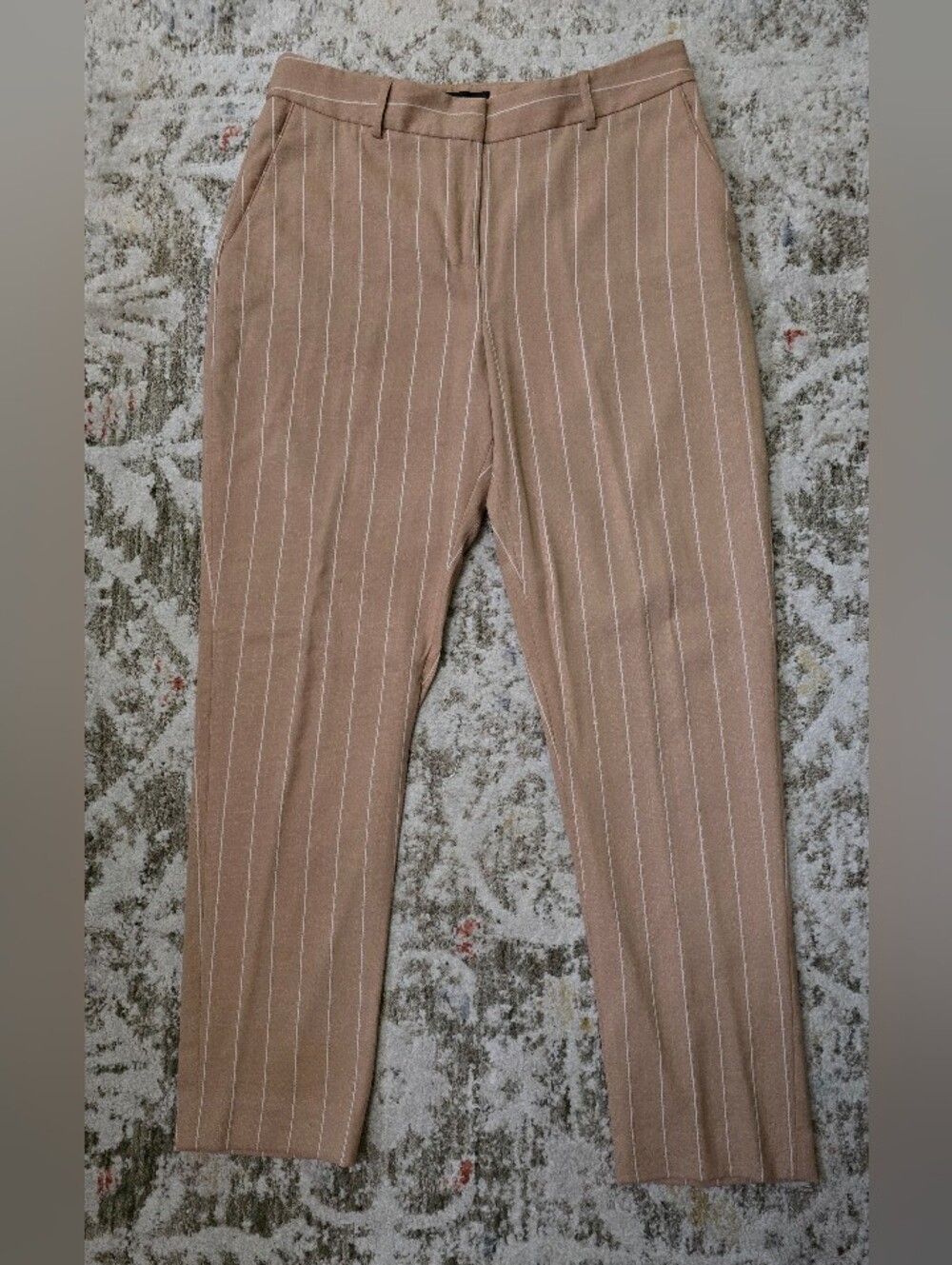 Tahari ASL Beige and White Pinstripe Pants Size 6-NWOT